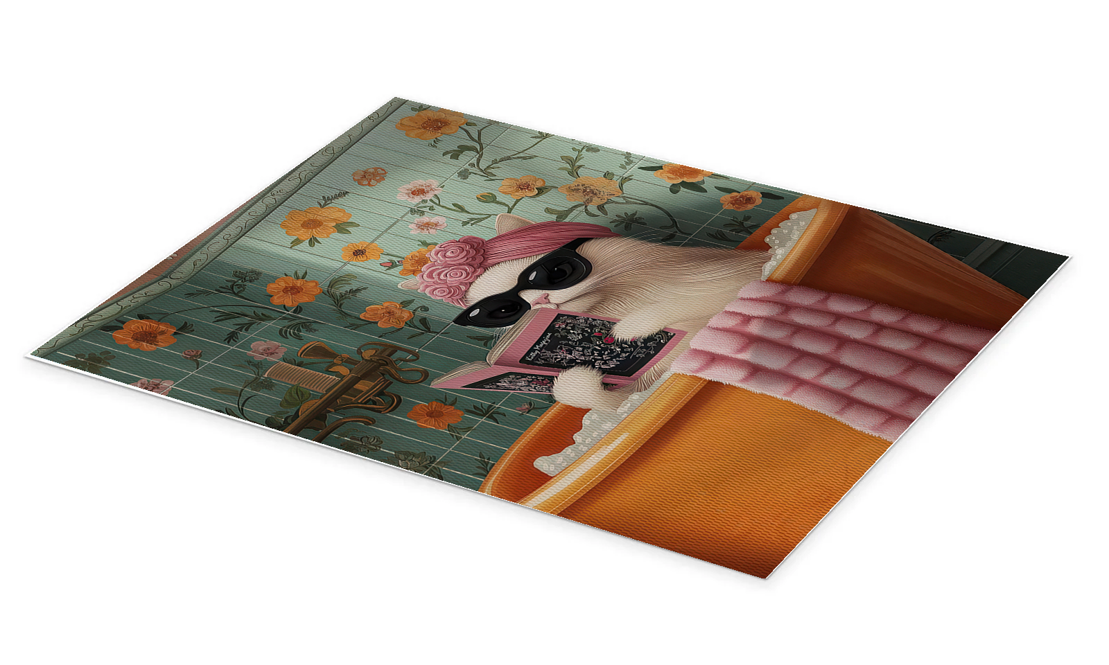 Kitty Magazine: A Chic Vintage Cat Bathroom Wall Art Print