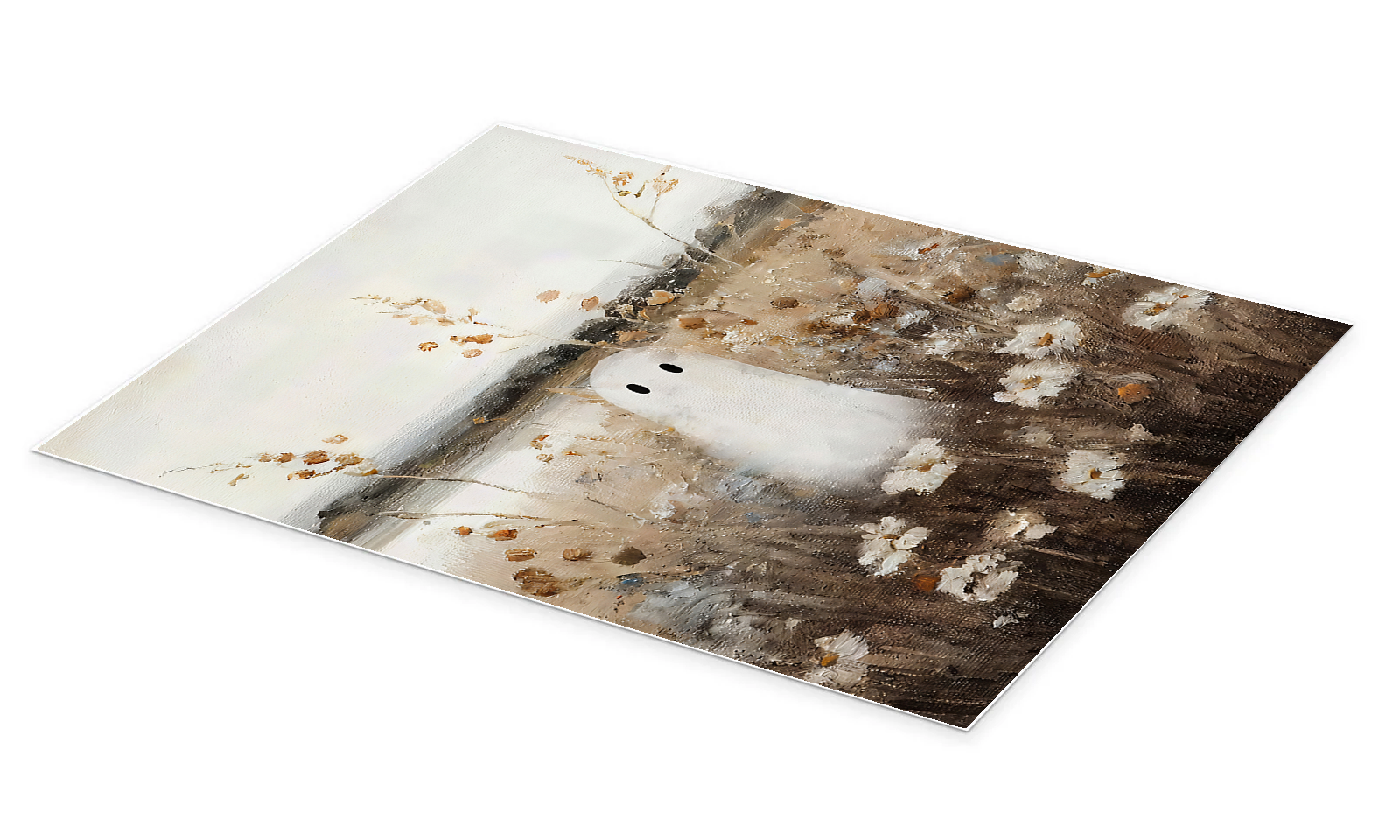 Meadow Wanderer: A Serene Vintage Halloween Canvas Painting