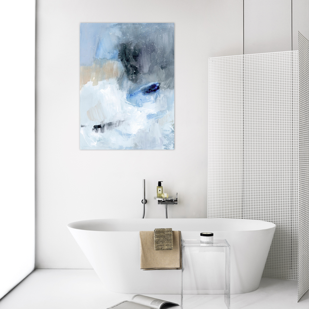 Tempestuous Calm: A Modern Abstract Painting for Bathroom Wall Art