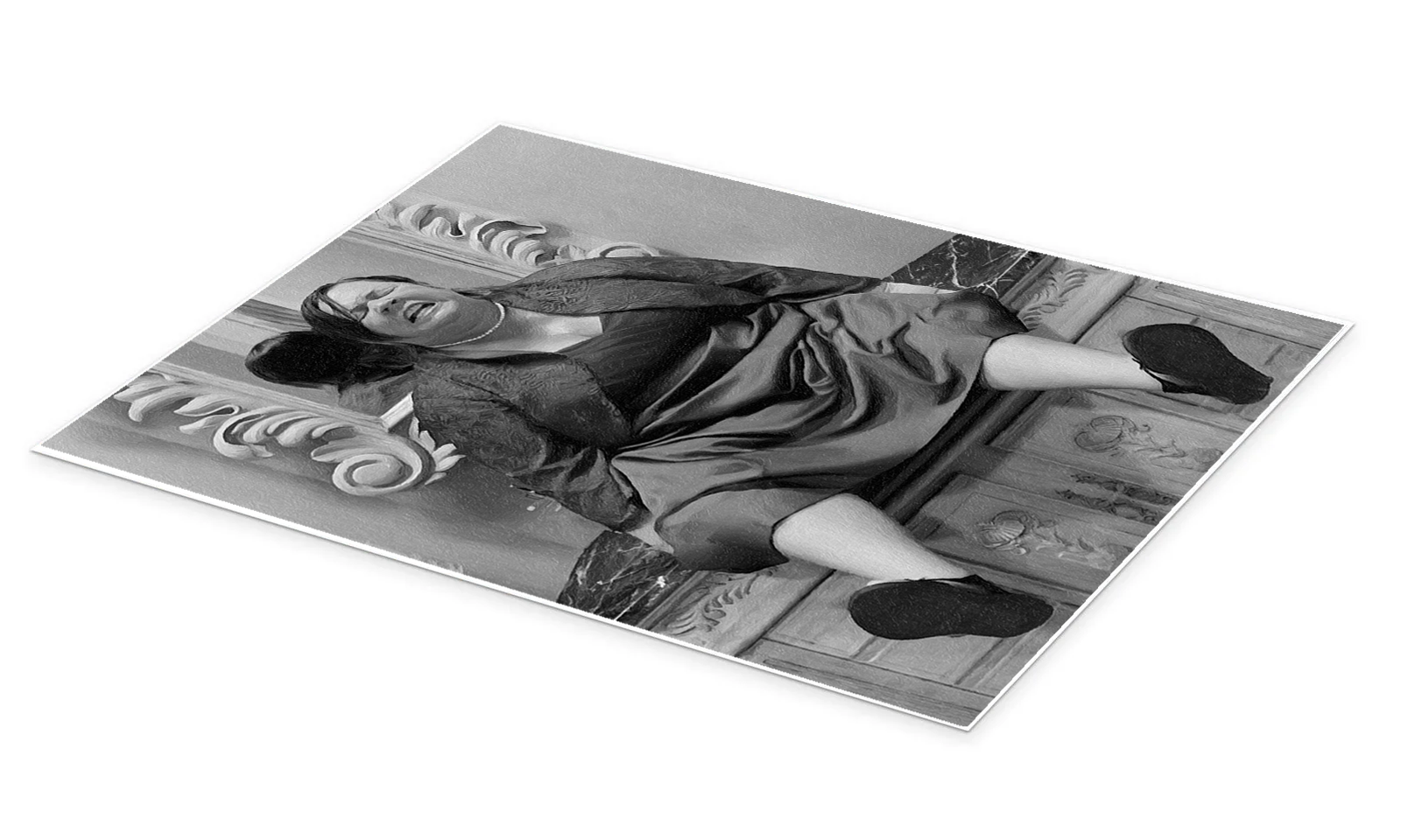 The Final Push: A Funny Black and White Wall Art for a Quirky Bathroom