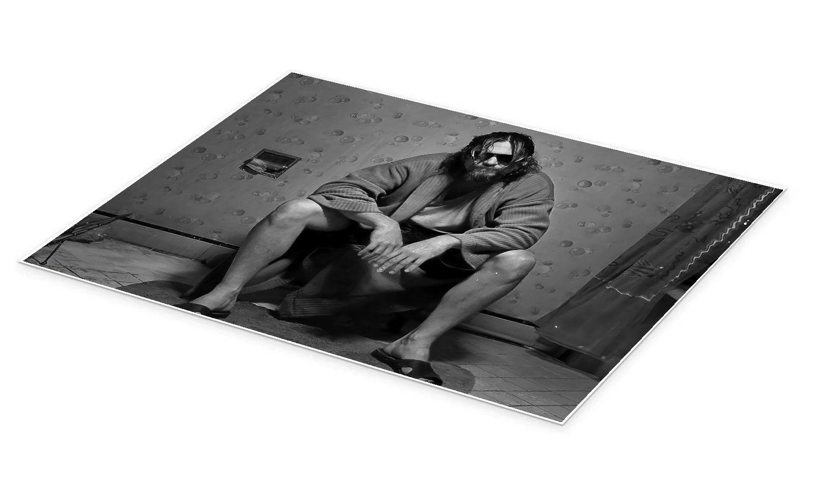 The Dude's Domain: A Funny Black and White Wall Art for a Cool Bathroom