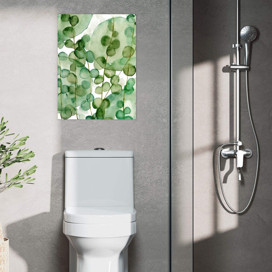 Eucalyptus Calm: A Zen Botanical Watercolor for Bathroom Wall Art
