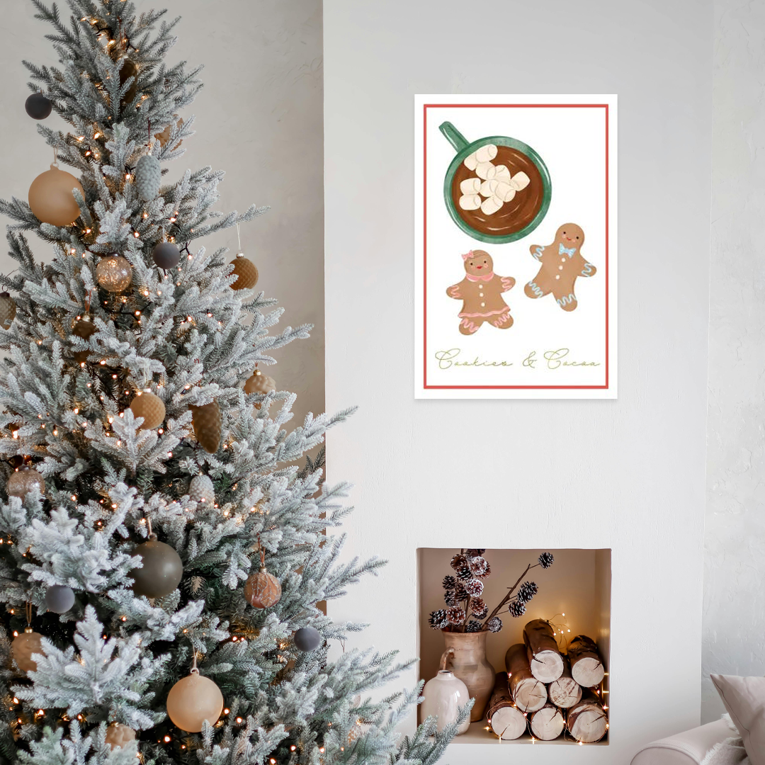 Holiday Sweethearts: A Cozy Christmas Cookies & Cocoa Wall Art