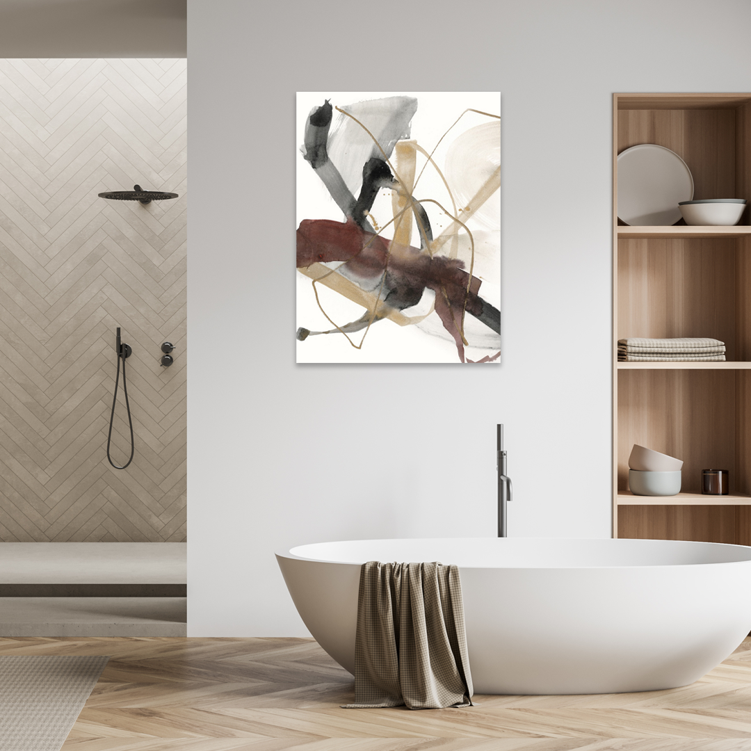 Dynamic Gesture: A Modern Abstract Bathroom Wall Art Painting