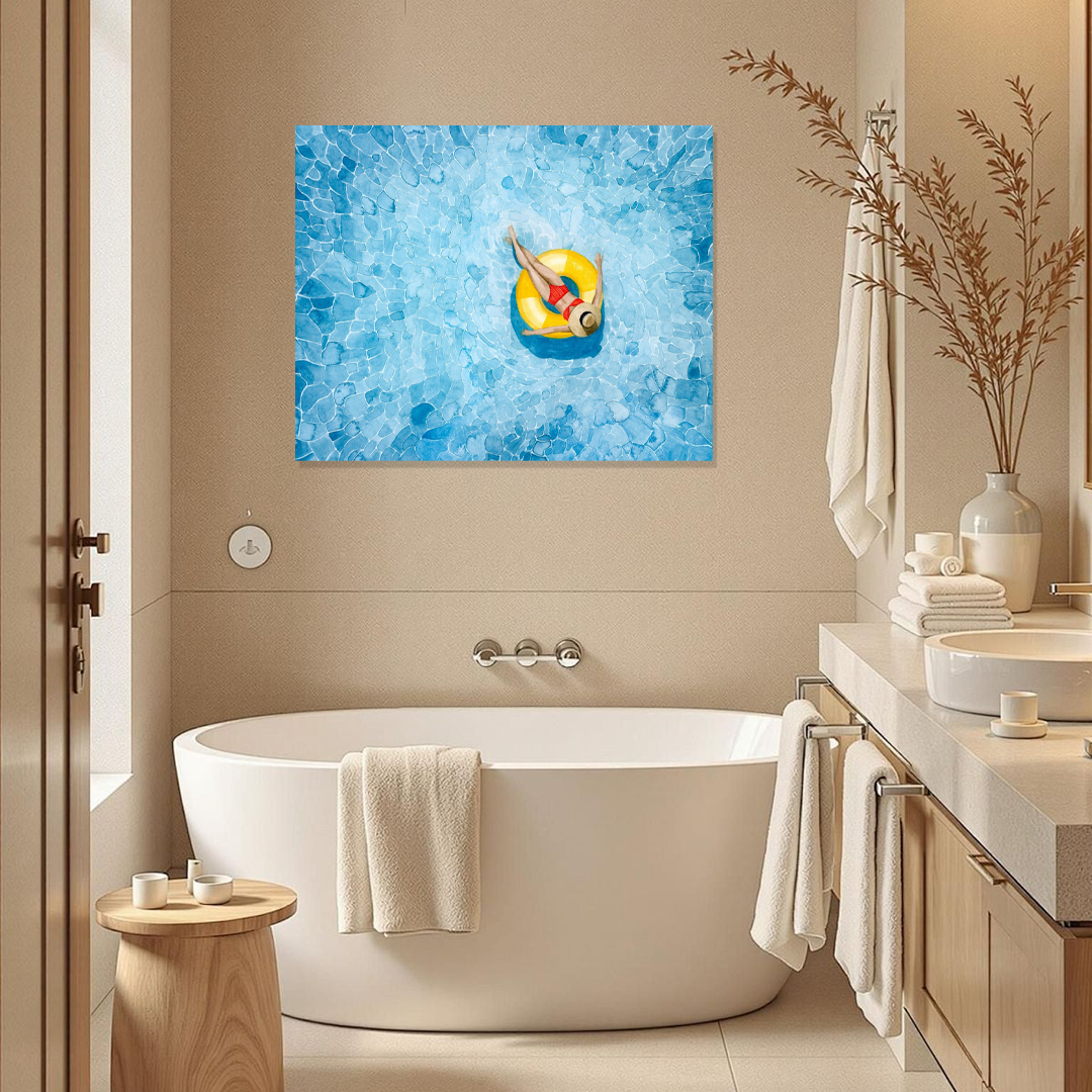 Summer Solitude: A Coastal Beach-Themed Bathroom Wall Art Print
