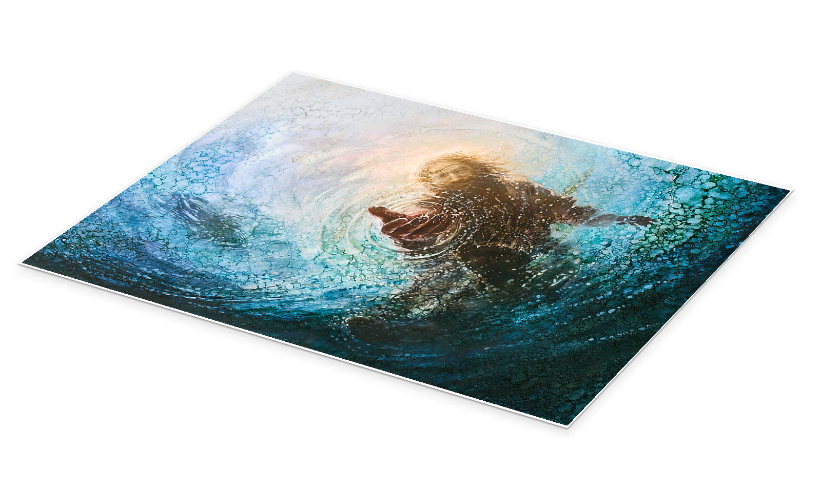 He Reaches: A Contemporary Romantic Bedroom Wall Art of Faith