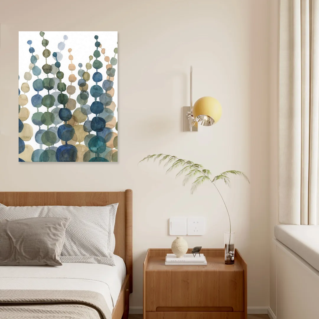 Rising Serenity: A Modern Abstract Bedroom Wall Art Painting
