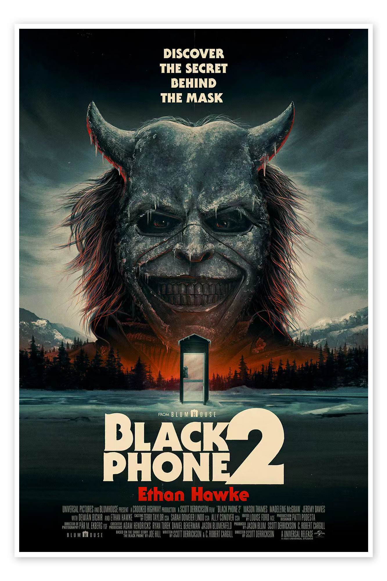 Secret Behind the Mask: A Vintage Black Phone 2 Movie Wall Art