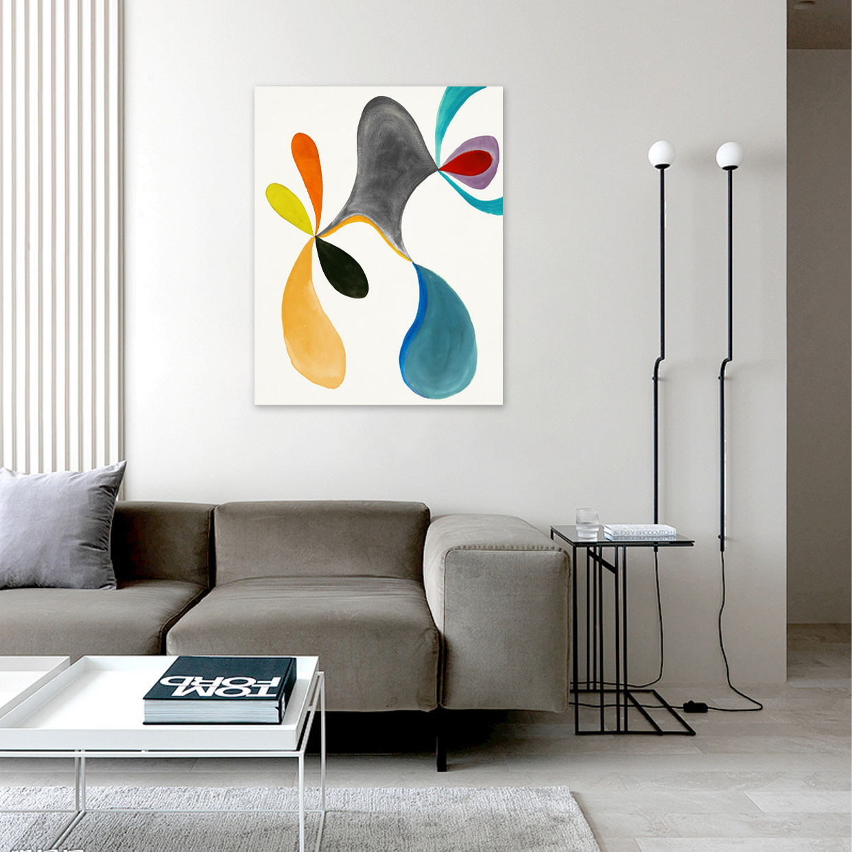 Kinetic Color: A Modern Abstract Wall Art for Living Room Decor