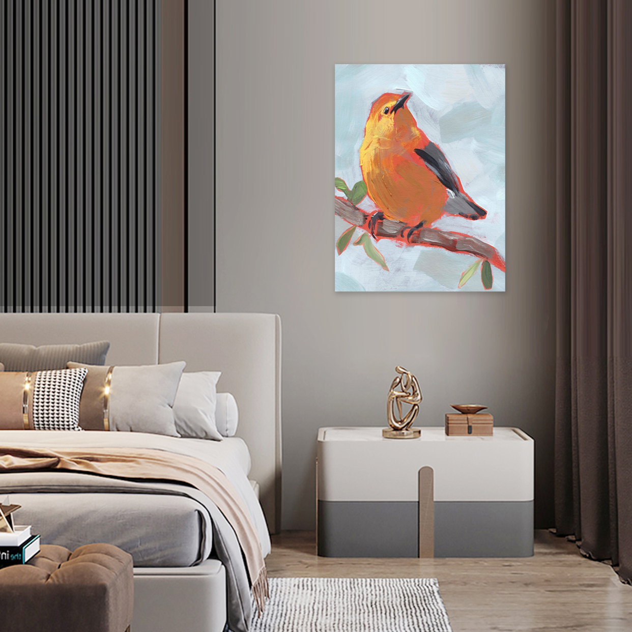Morning Melody: A Farmhouse Animal Bedroom Wall Art Painting