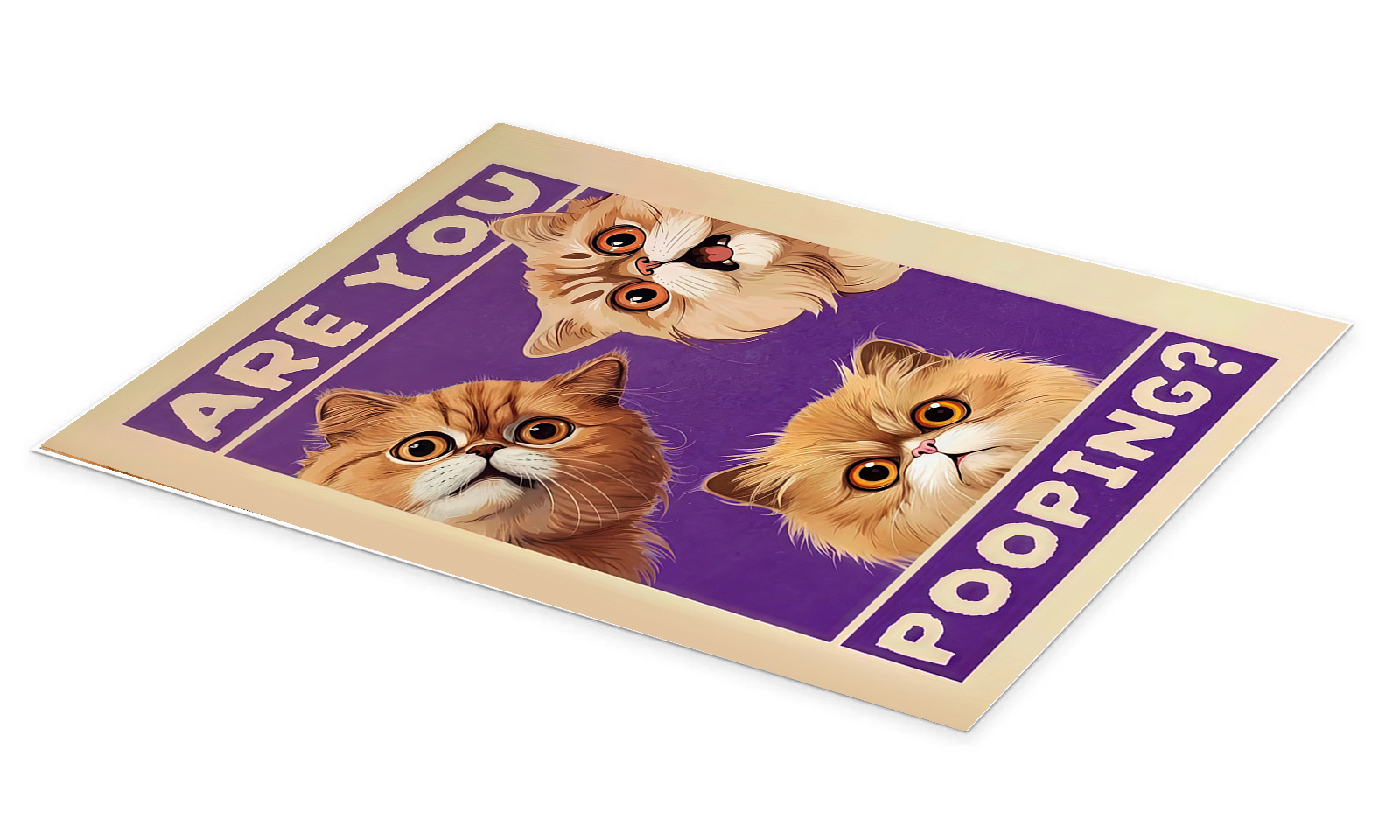 Are You Pooping?: A Funny Pop Art Cat Bathroom Wall Art Poster