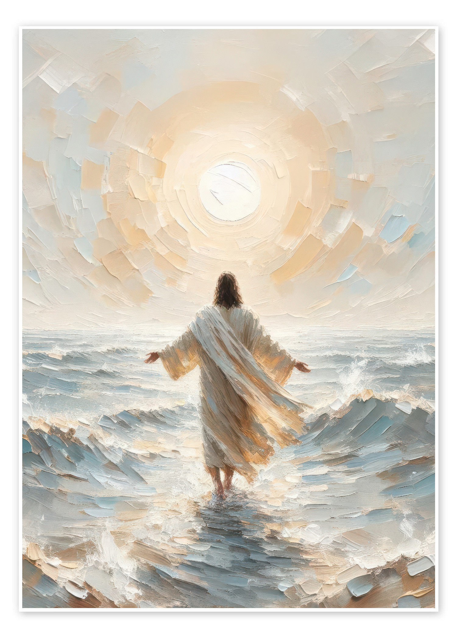 Christian Wall Art - Walking in Light Jesus Landscape Canvas