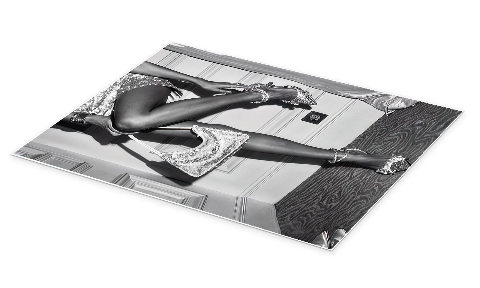 Night Fever: A Glamorous Black and White Fashion Wall Art