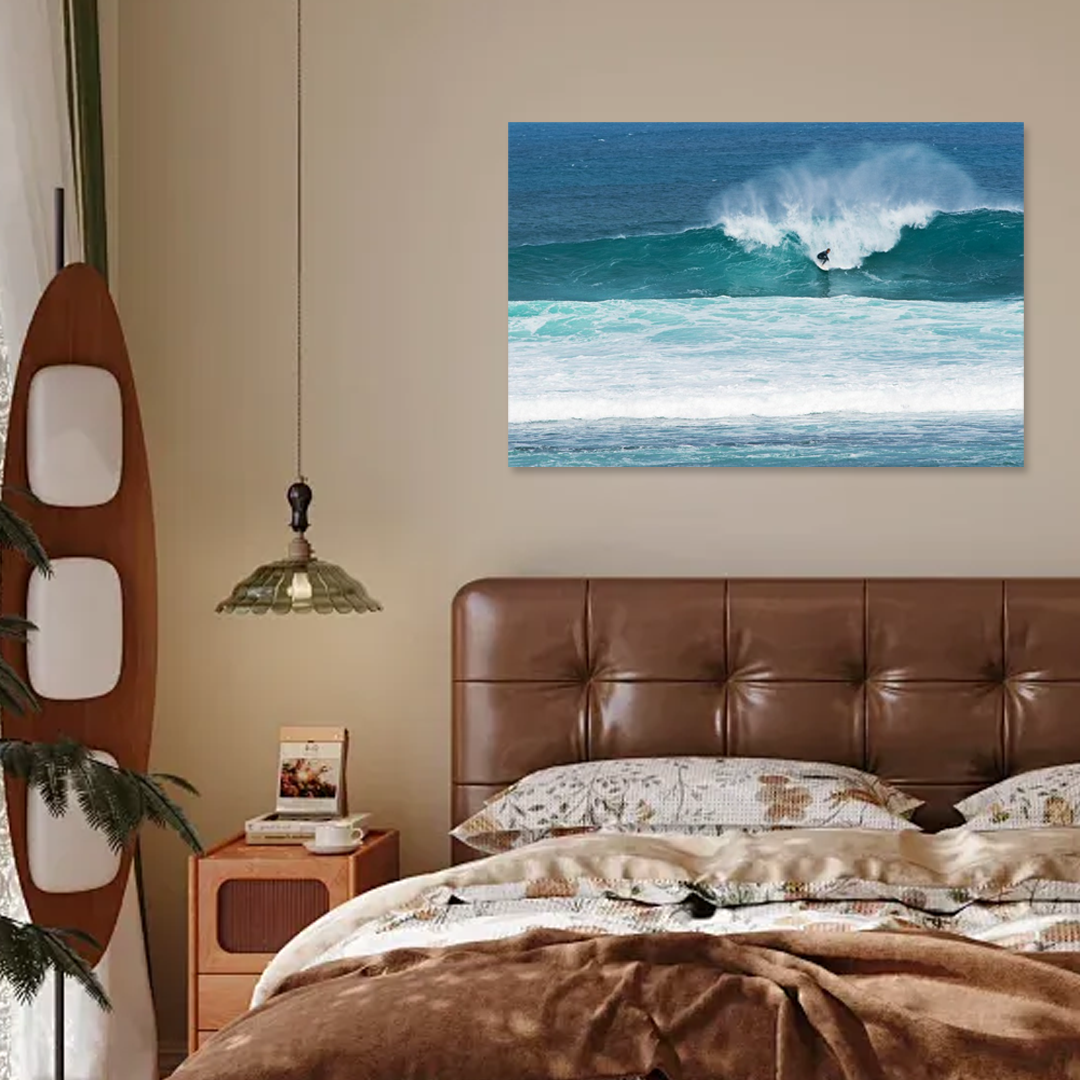 Solitude on the Swell: A Majestic Surfing Wall Art Photograph