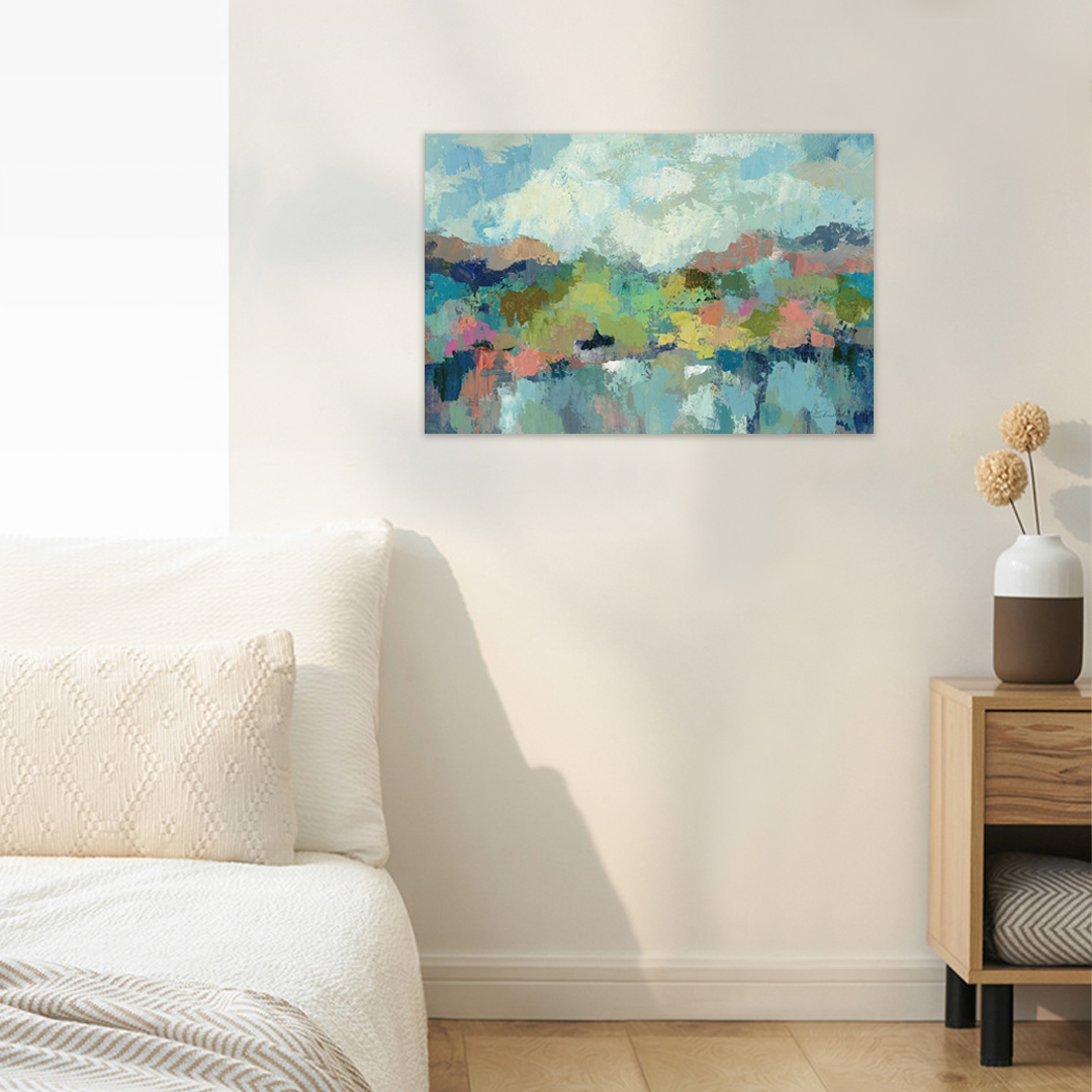 Kaleidoscope Hills: A Colorful Abstract Landscape Canvas Wall Art