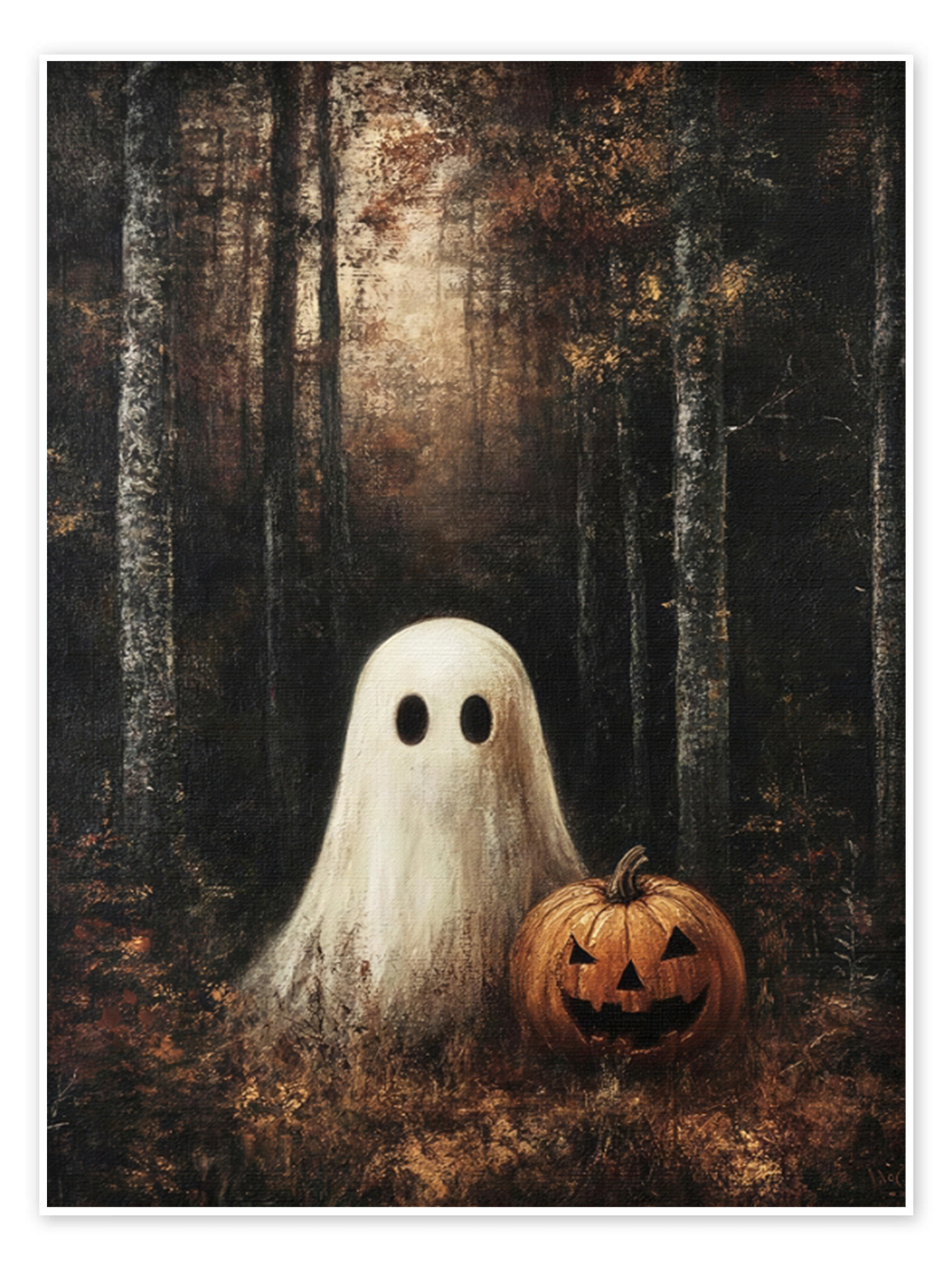 Forest Spirit: A Classic Vintage Halloween Canvas Painting