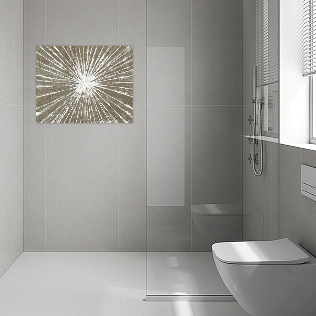 Fractured Light: A Unique Modern Industrial Bathroom Wall Art Print