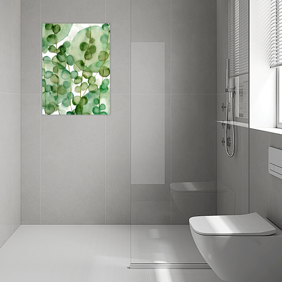 Eucalyptus Calm: A Zen Botanical Watercolor for Bathroom Wall Art