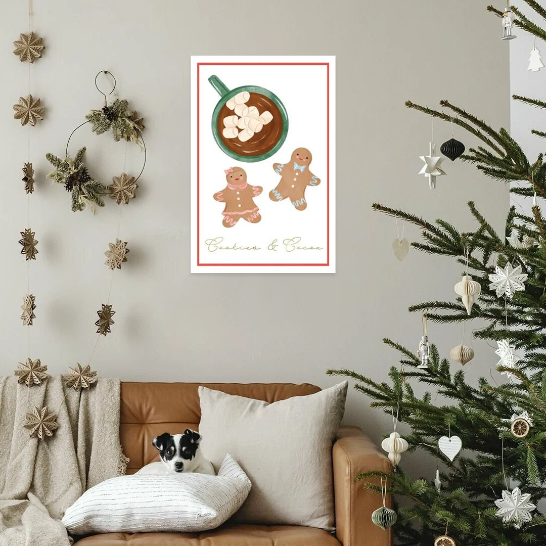 Holiday Sweethearts: A Cozy Christmas Cookies & Cocoa Wall Art