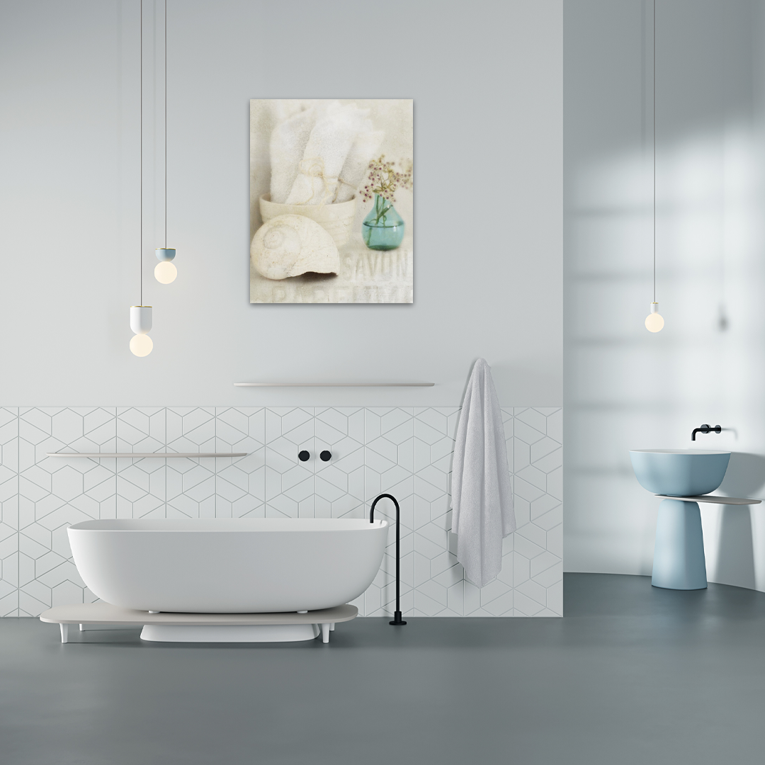 Spa Whispers: An Elegant Vintage Bathroom Wall Art for a Peaceful Retreat