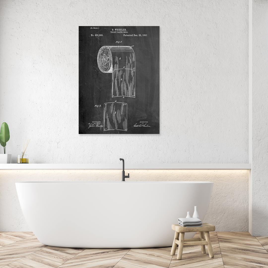 The Original Scroll: A Vintage Funny Bathroom Wall Art Patent Print