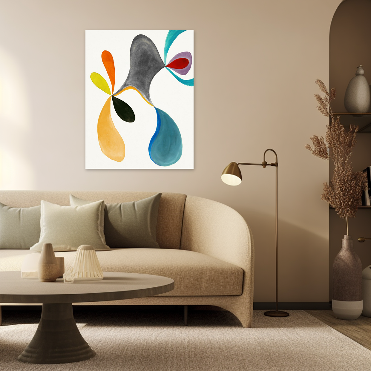 Kinetic Color: A Modern Abstract Wall Art for Living Room Decor