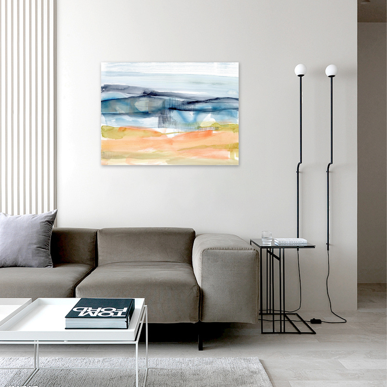 Horizon Drift: A Modern Landscape Wall Art for Living Room Decor