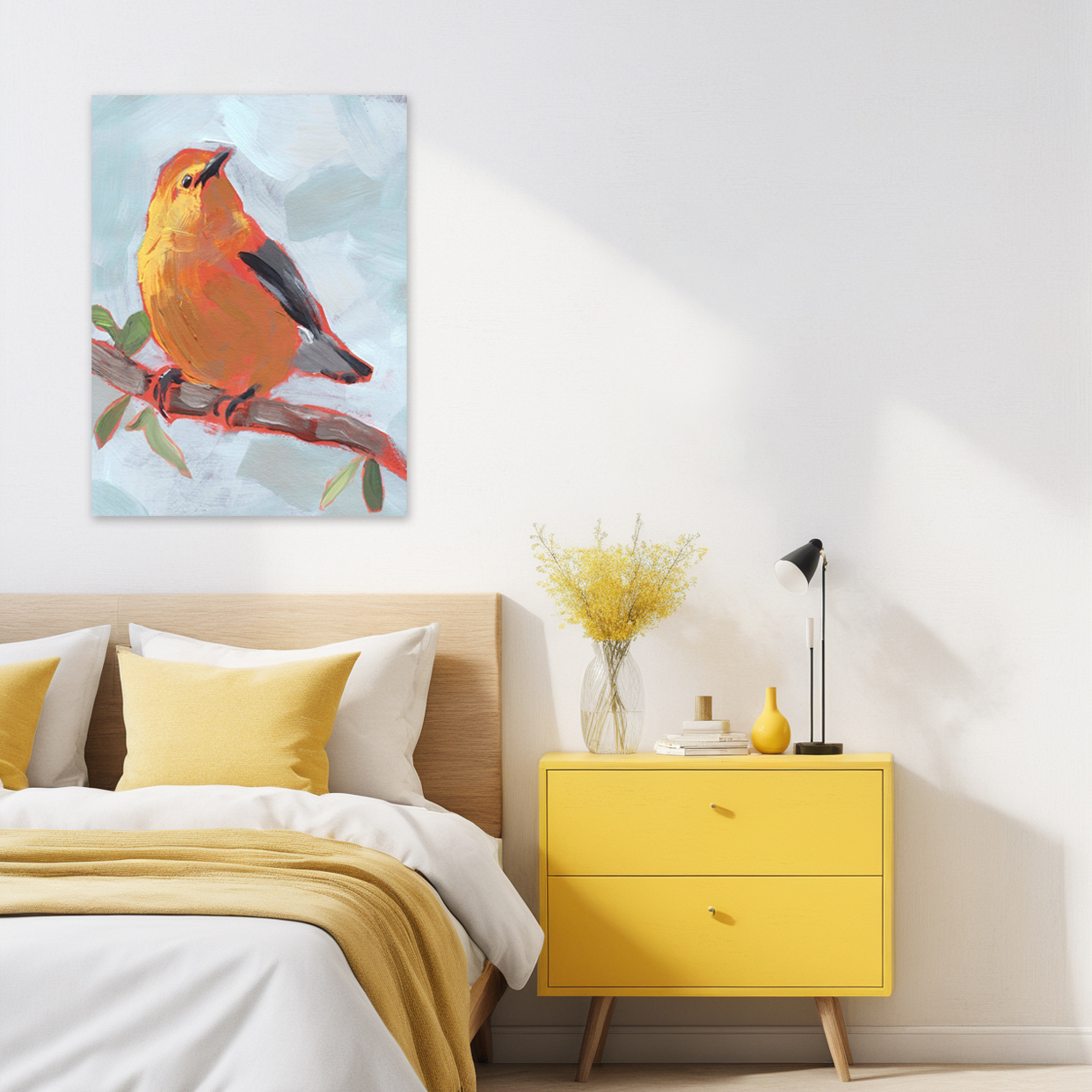 Morning Melody: A Farmhouse Animal Bedroom Wall Art Painting