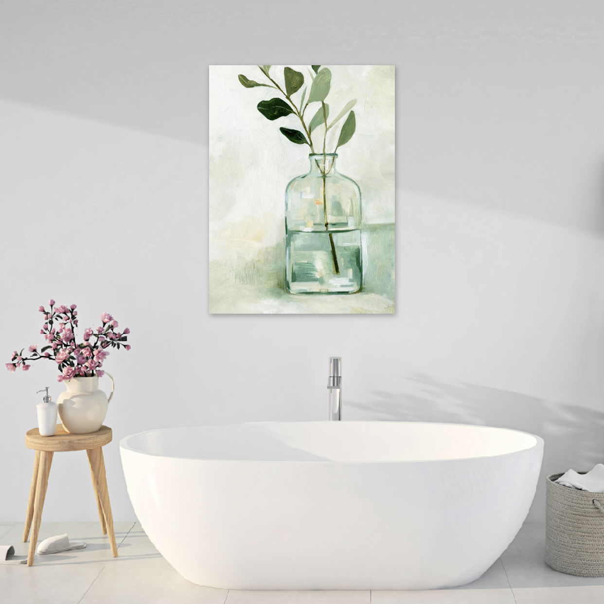 Simple serenity: A Zen Botanical Bathroom Wall Art Print