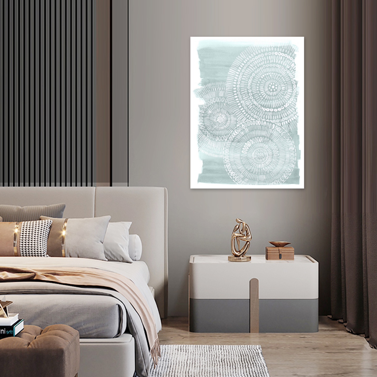 Abstract Bedroom Wall Art - Woven Tranquility Zen Canvas