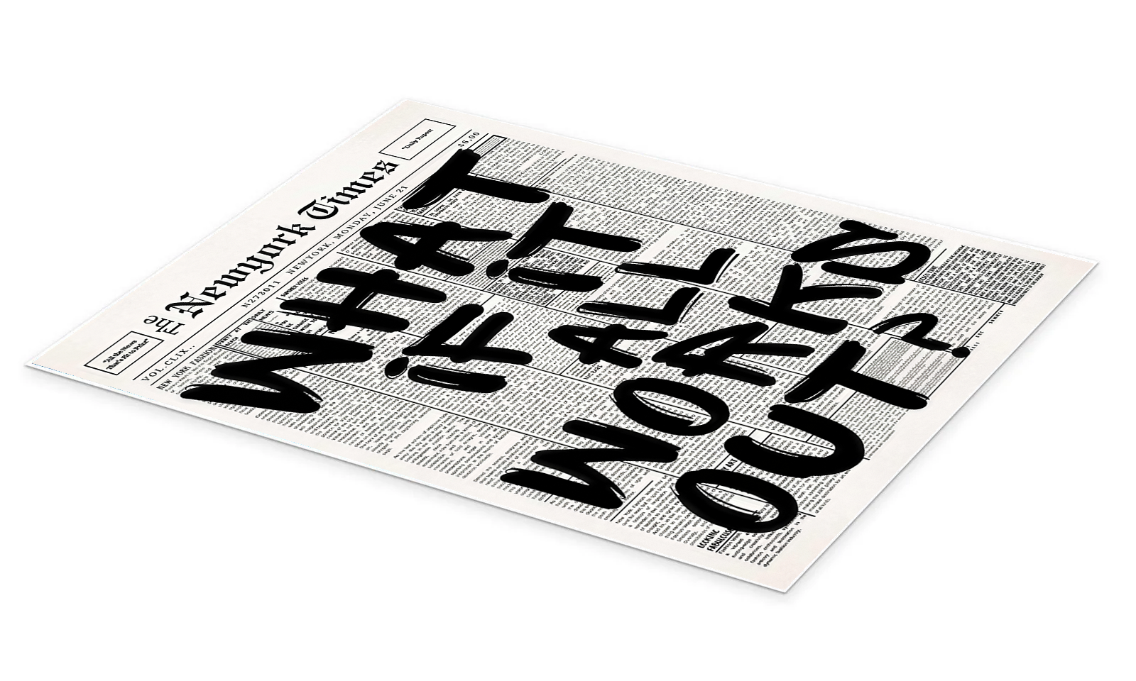 The Optimist's Headline: A Modern Romantic Bedroom Wall Art Print