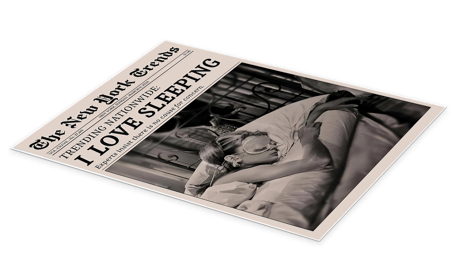 The Sleepy Times: A Romantic Vintage Bedroom Wall Art Print