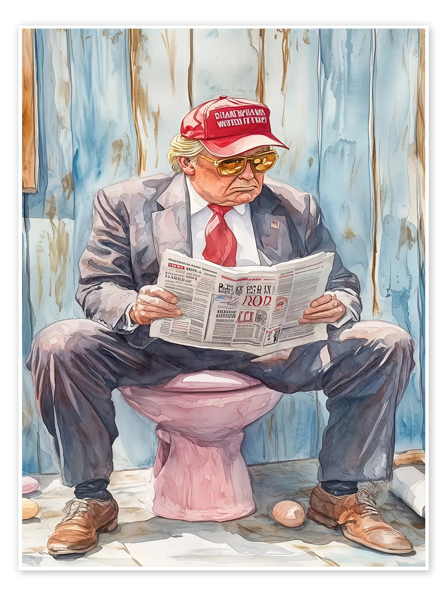 Morning Briefing: A Funny Political Pop Art Bathroom Wall Art