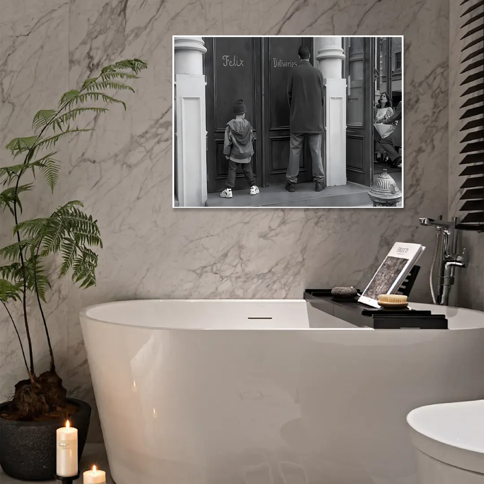 City Lesson: A Funny Pop Art Movie Bathroom Wall Art Print