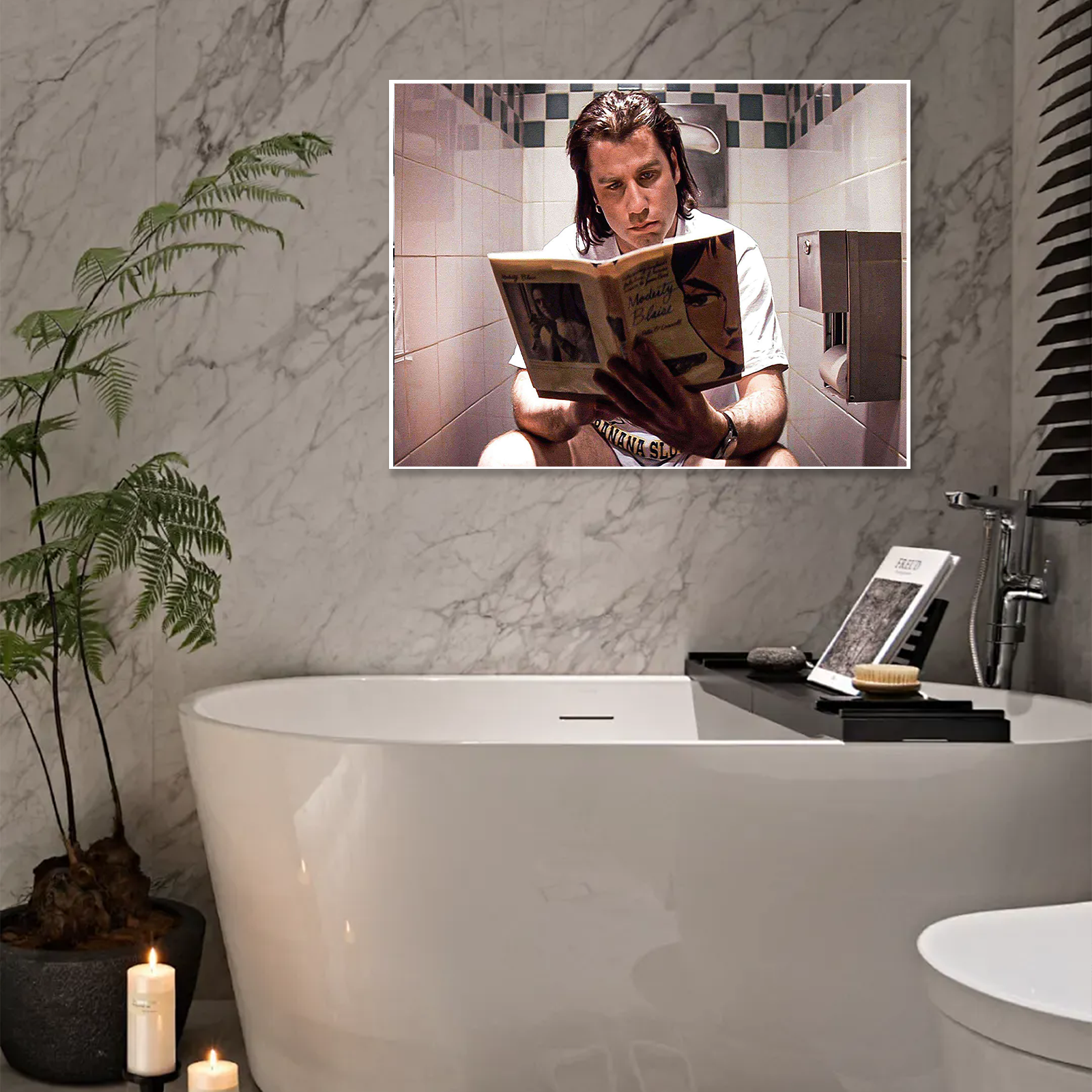 Modesty Blaise: A Funny Pop Art Pulp Fiction Bathroom Wall Art