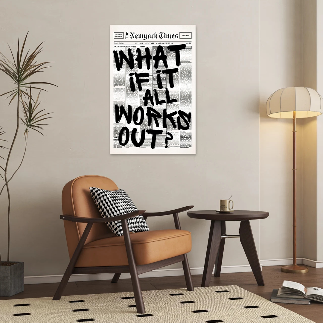 The Optimist's Headline: A Modern Romantic Bedroom Wall Art Print