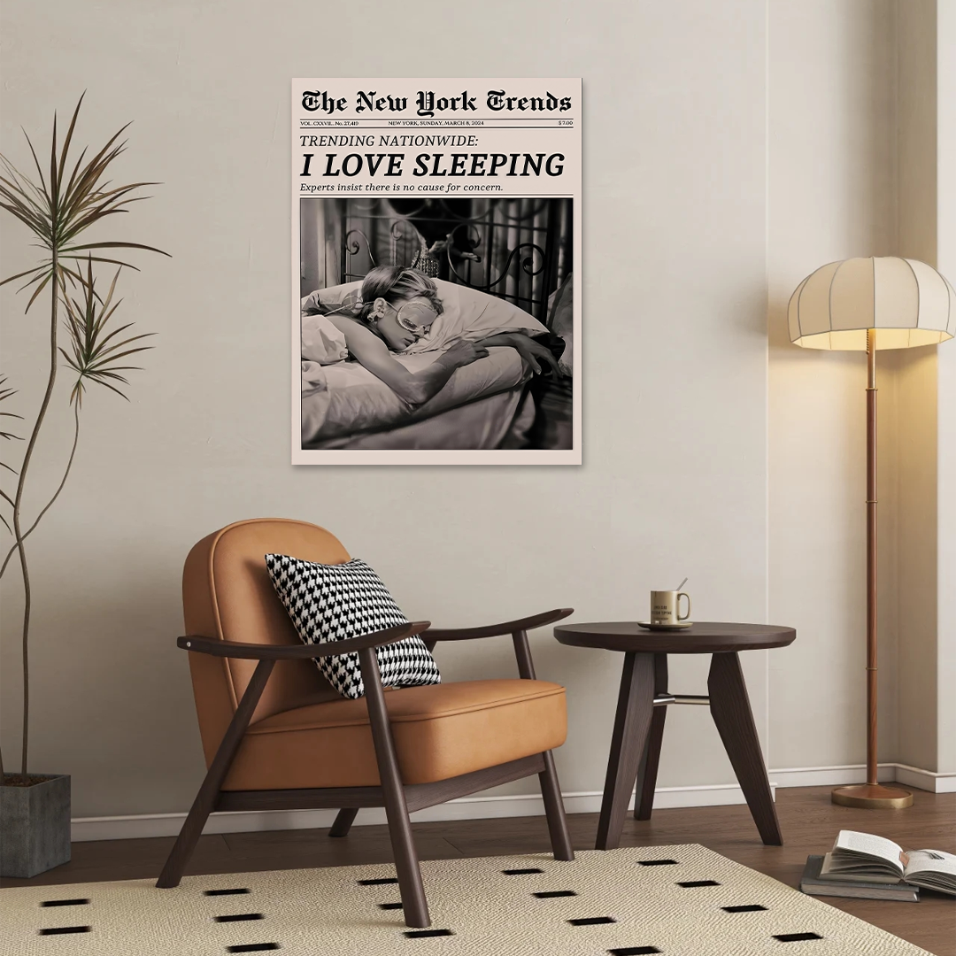The Sleepy Times: A Romantic Vintage Bedroom Wall Art Print