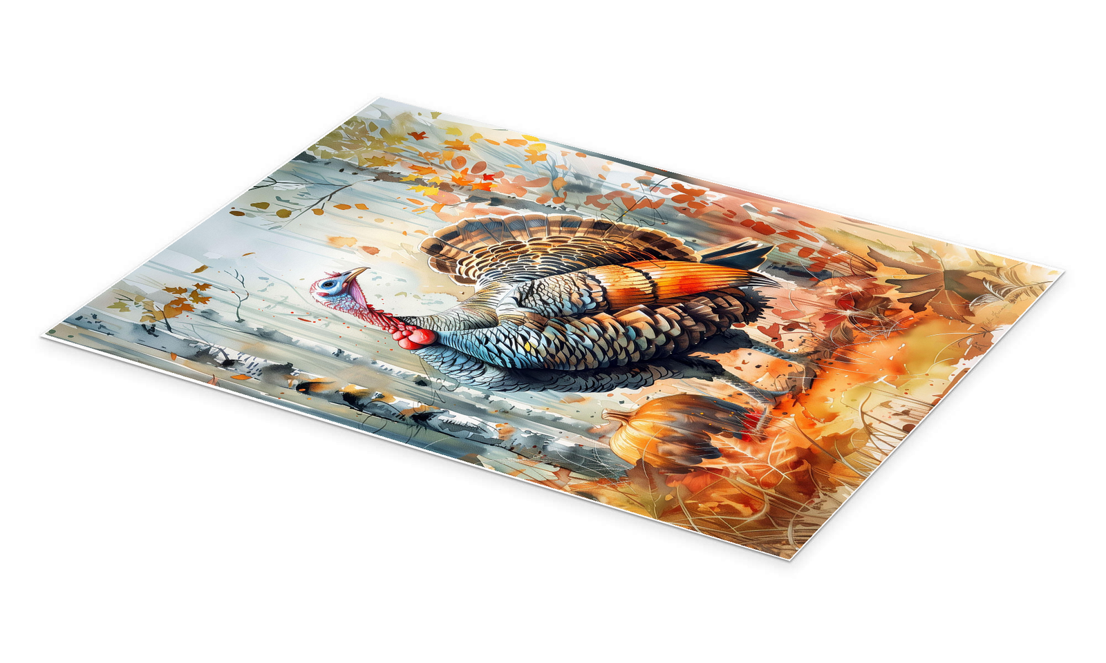 Thanksgiving Turkey Art - The Autumn Warden Watercolor