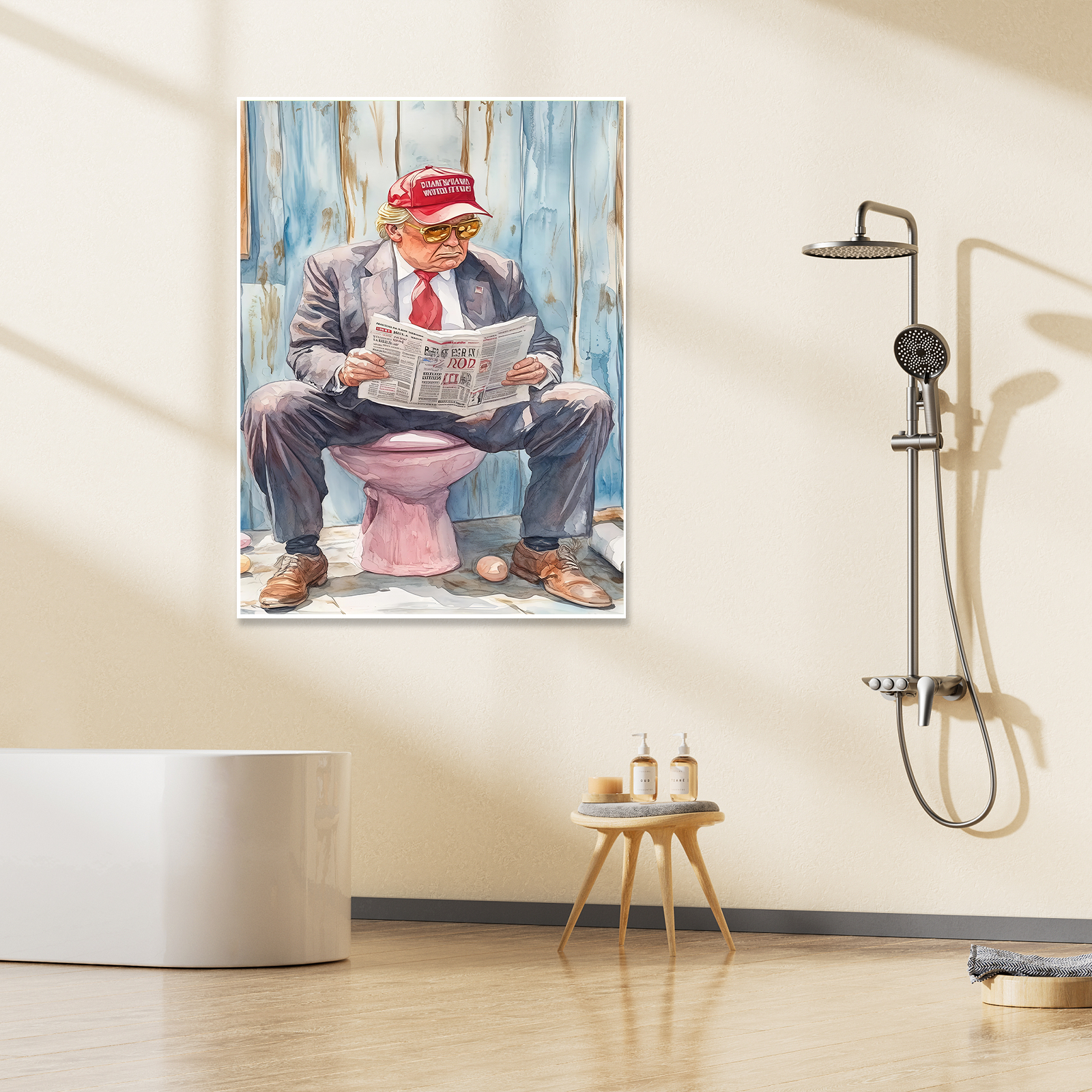 Morning Briefing: A Funny Political Pop Art Bathroom Wall Art