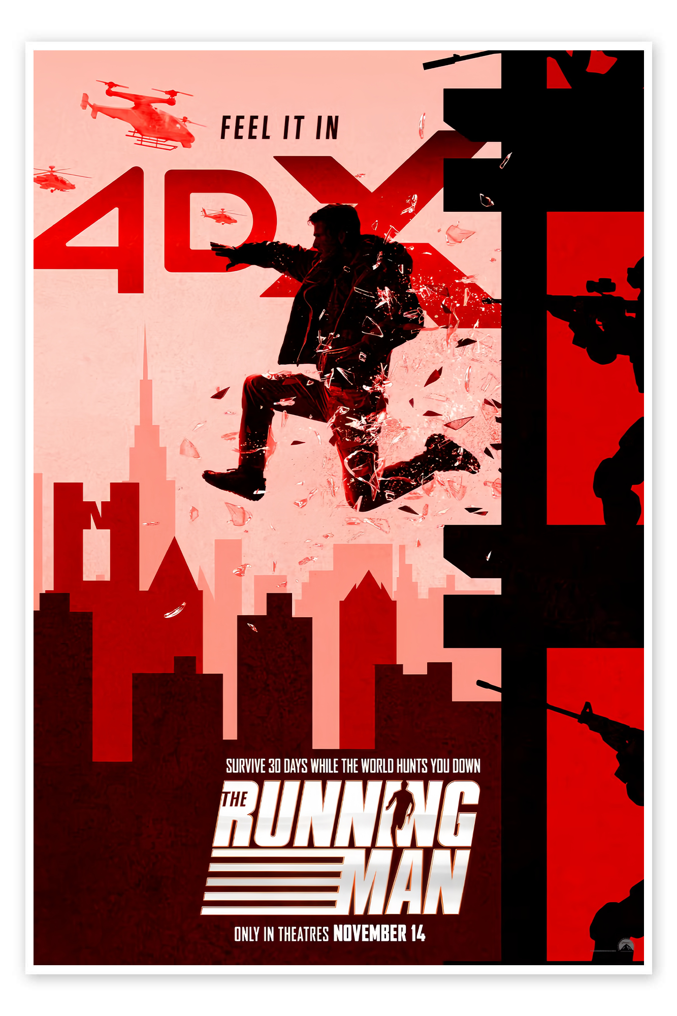 Nowhere to Hide: A Modern Running Man Movie Wall Art