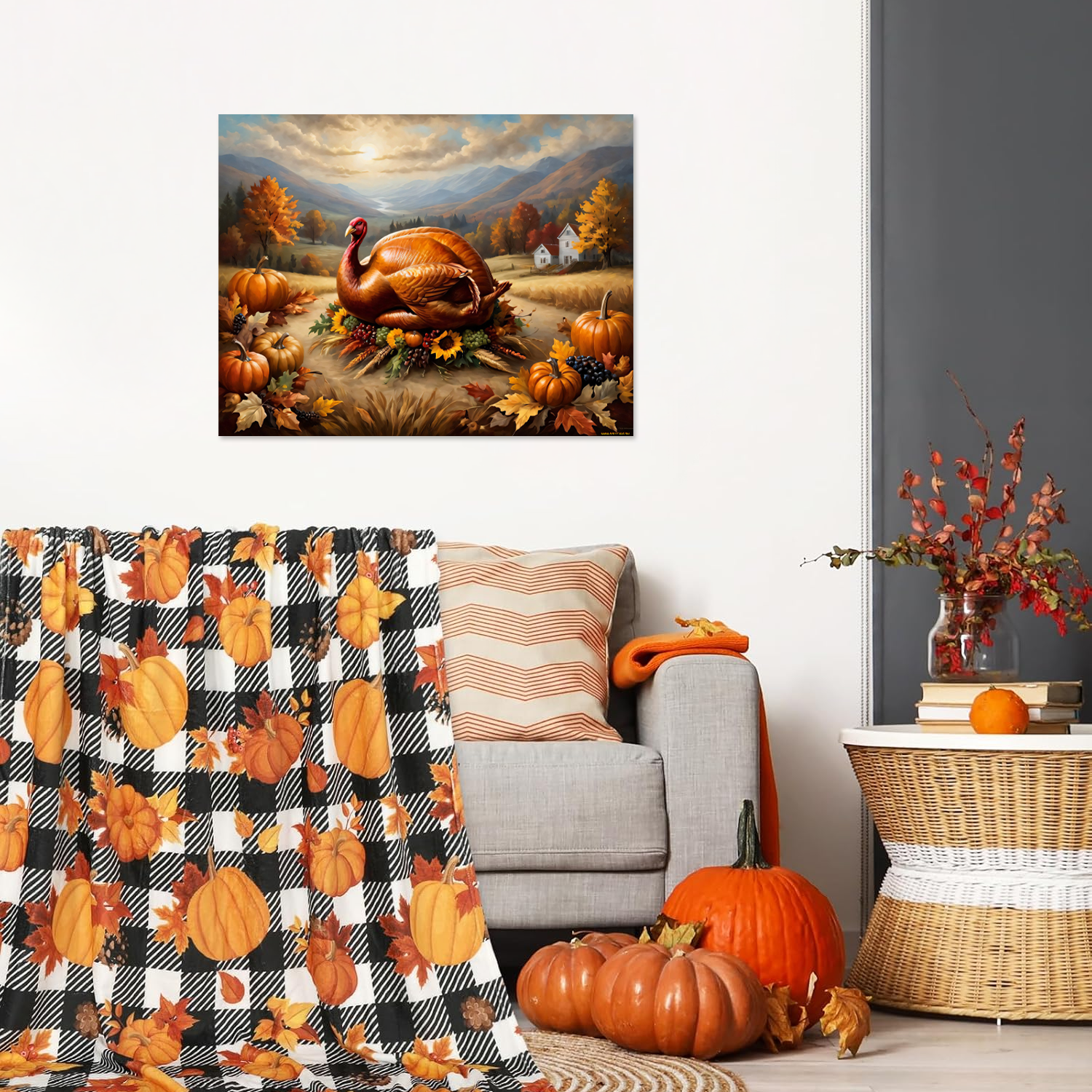 Thanksgiving Wall Art - Heart of the Harvest Feast Canvas