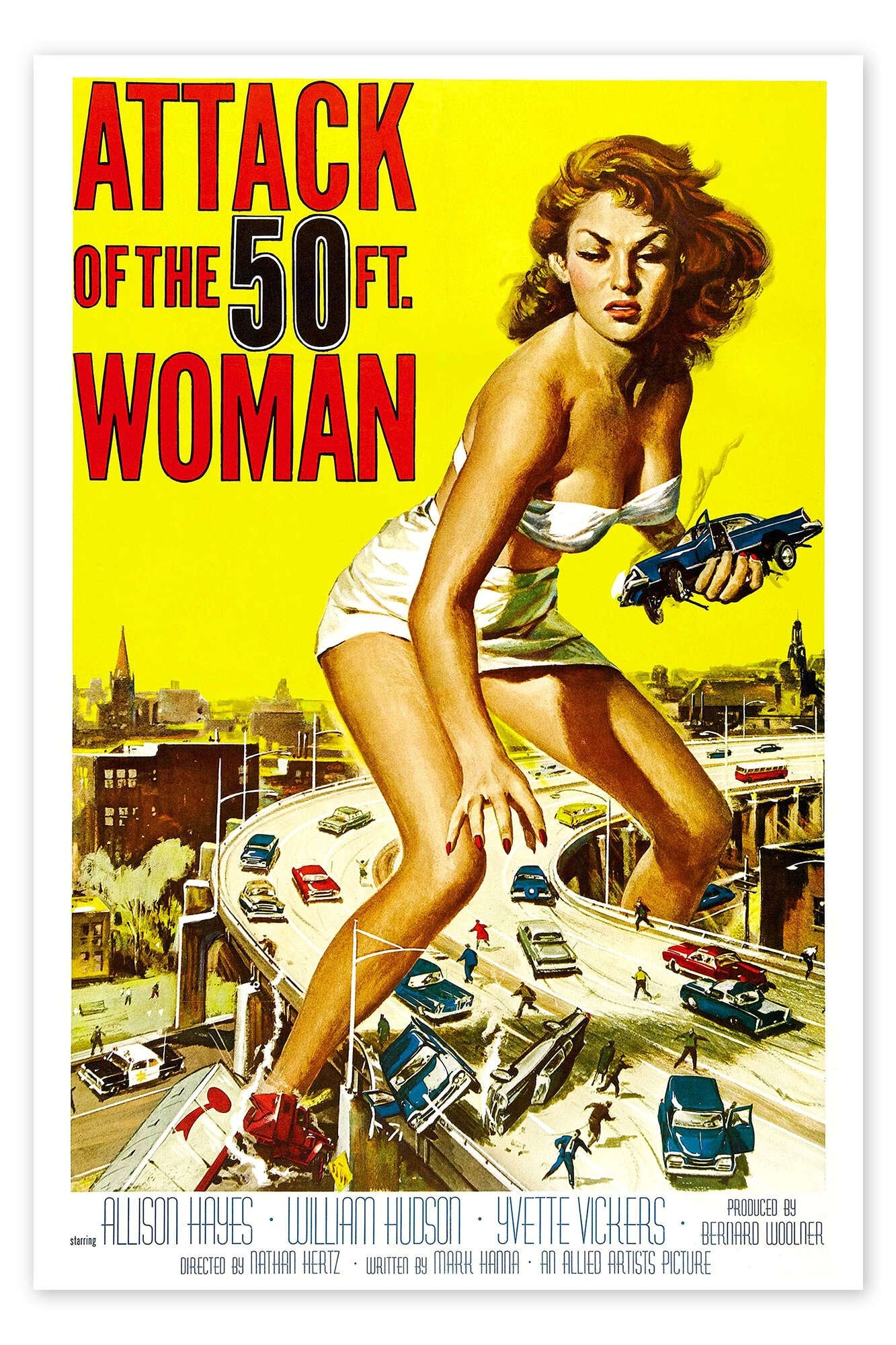 Attack of the 50 Ft. Woman: A Classic Vintage Sci-Fi Movie Poster
