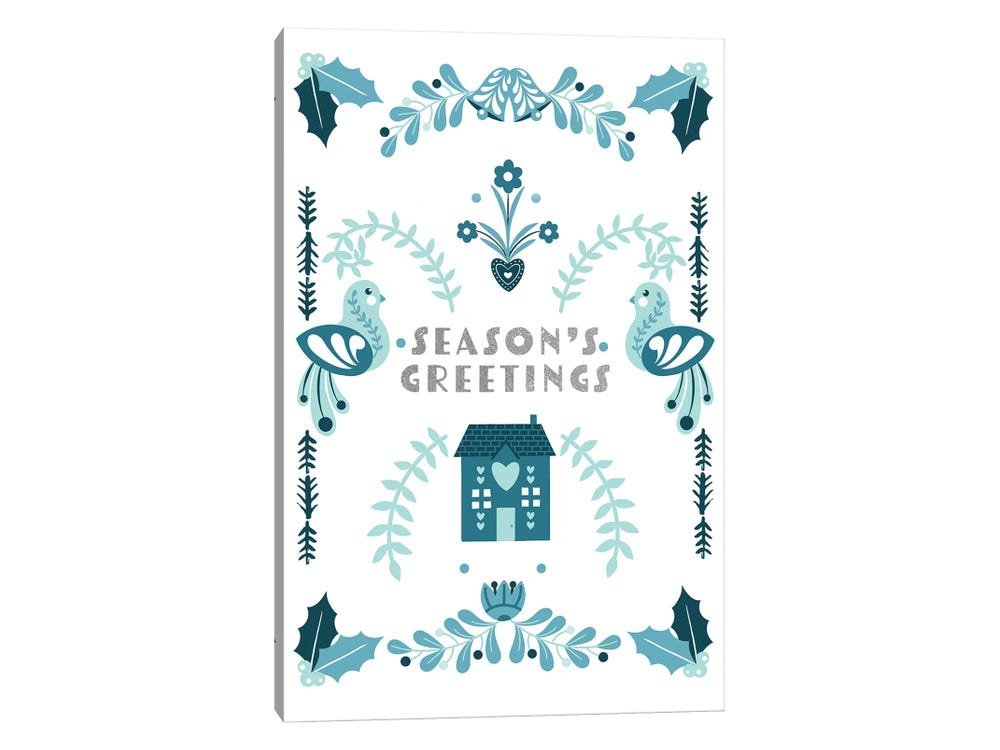 Nordic Winter Welcome: A Modern Folk Art Christmas Wall Art Greeting