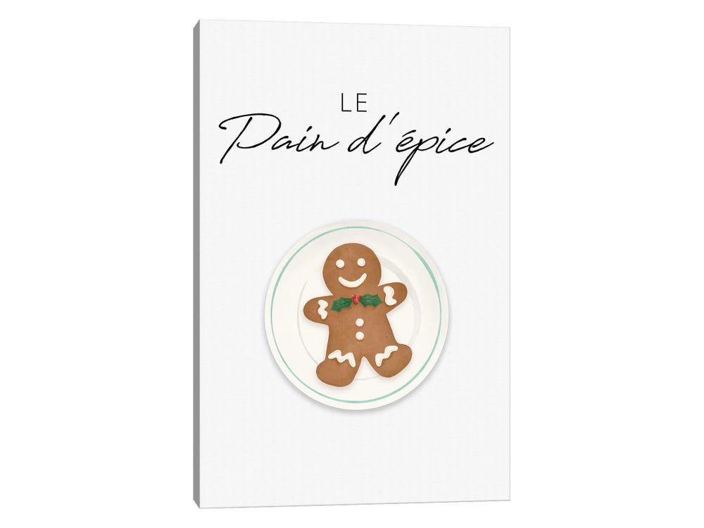 Le Petit Bonhomme: A Minimalist Christmas Gingerbread Canvas Wall Art