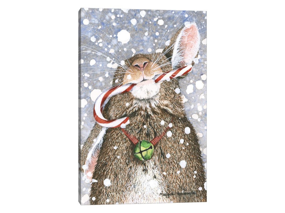 Jingle Bell Bunny: A Whimsical Rustic Christmas Animal Wall Art