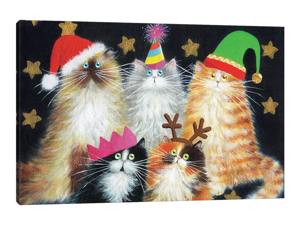 The Holiday Cat Pack: A Funny and Festive Christmas Canvas Painting