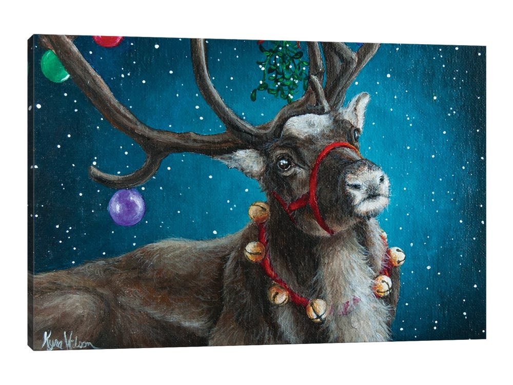 Festive Antlers: A Whimsical Christmas Reindeer Wall Art with Ornaments