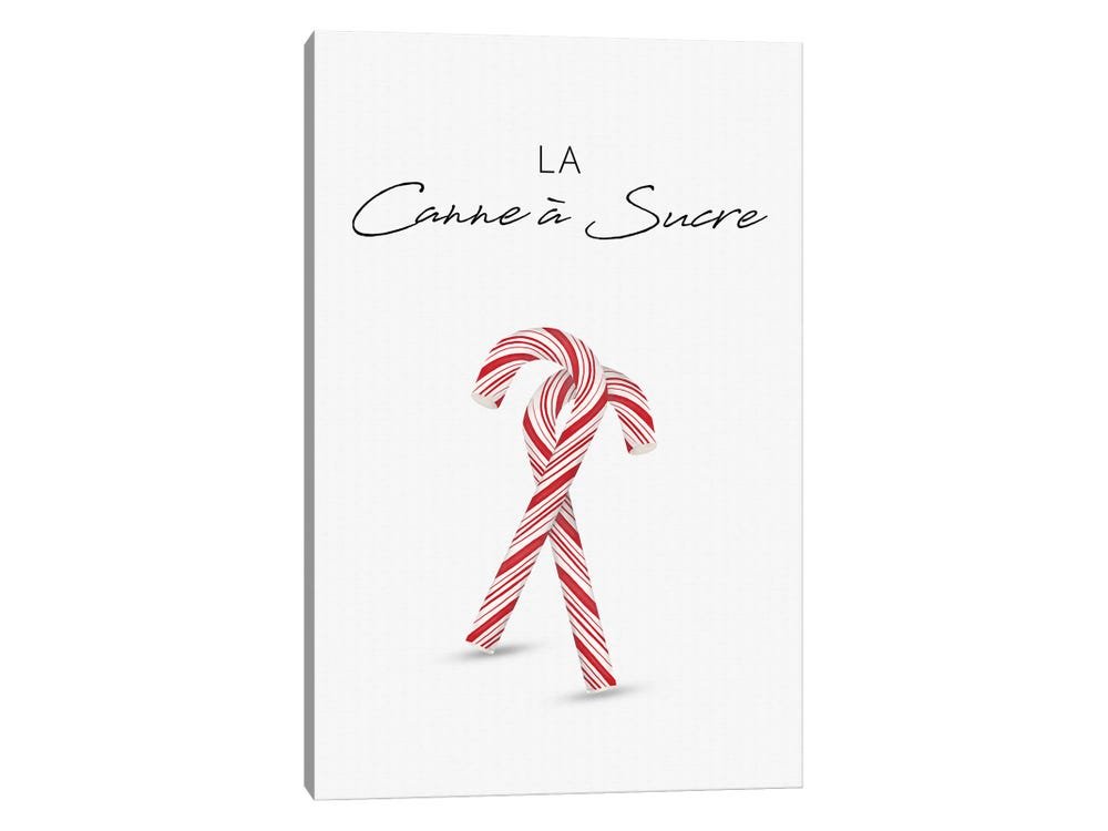 Douceur de Noël: A Chic Minimalist Candy Cane Christmas Wall Art