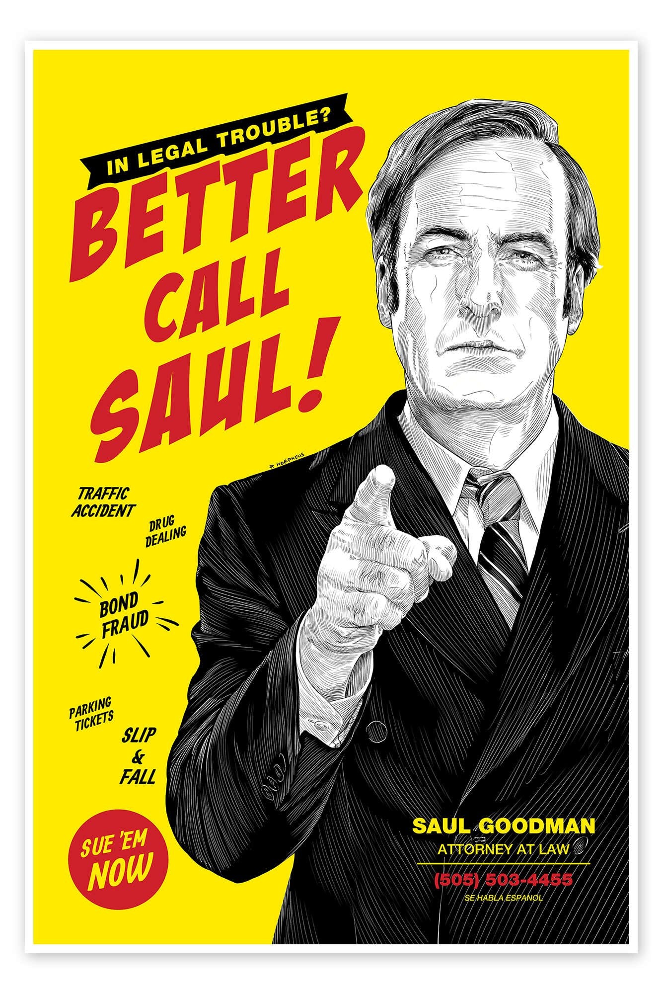 Better Call Saul!: An Iconic Breaking Bad Pop Art TV Show Wall Art