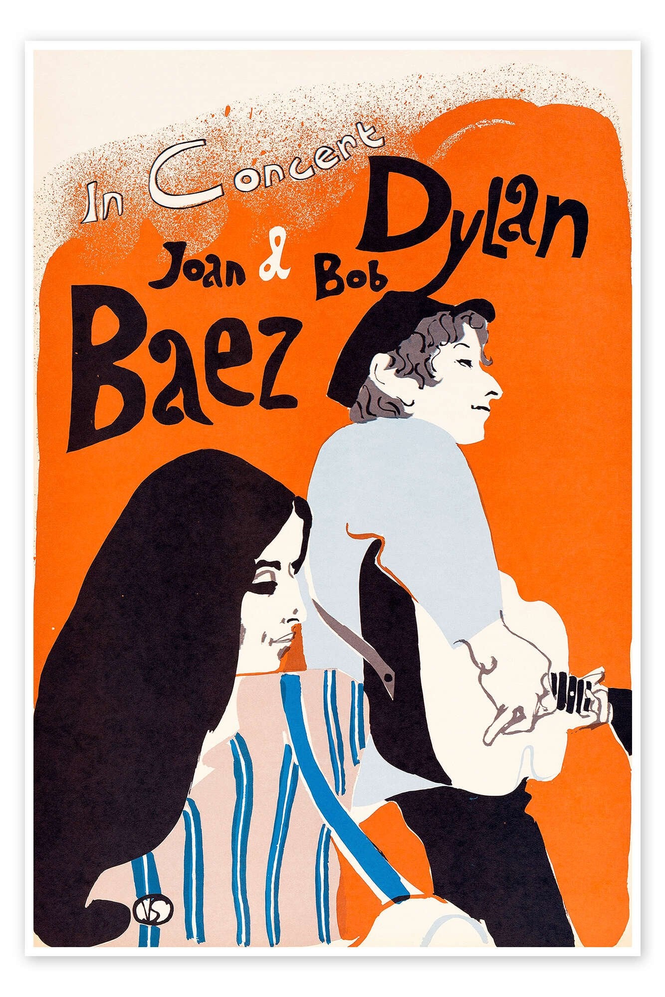 Joan & Bob: An Iconic Vintage 60s Folk Music Concert Poster